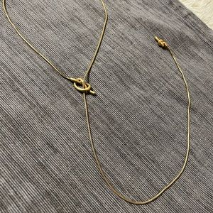 Madewell gold lariat necklace with knot detail
